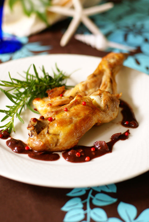 グリルチキンのチョコワインソース