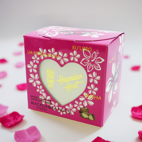 マカダミアナッツチョコレート ハートギフト ピンク