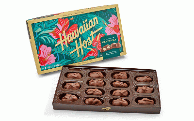 【期間限定セール】〈50%OFF〉ハイビスカス　マカデミアナッツチョコレート5oz(14粒)4箱セット