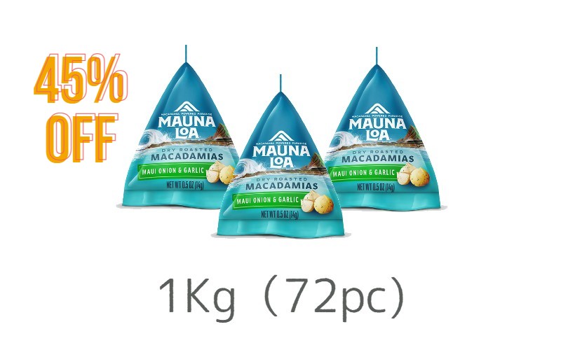 【セール商品】マウナロア マウイオニオンガーリックマカデミアナッツ1kg【日本語】